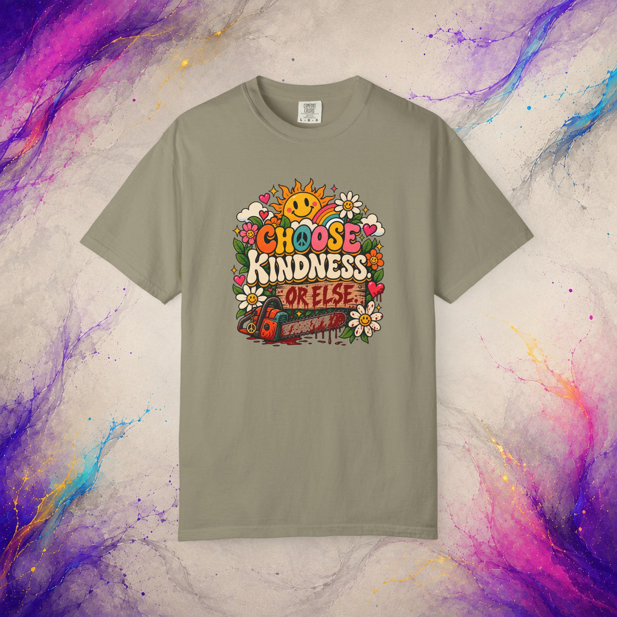 Choose Kindness or Else Tee | Retro Dark Humor Peace Shirt