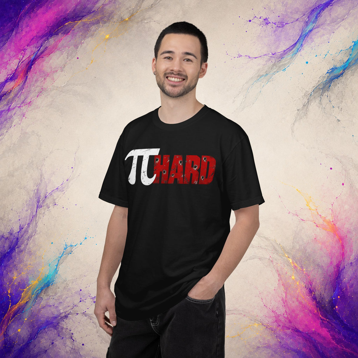 Pi Hard Tee | Distressed Math Action Shirt