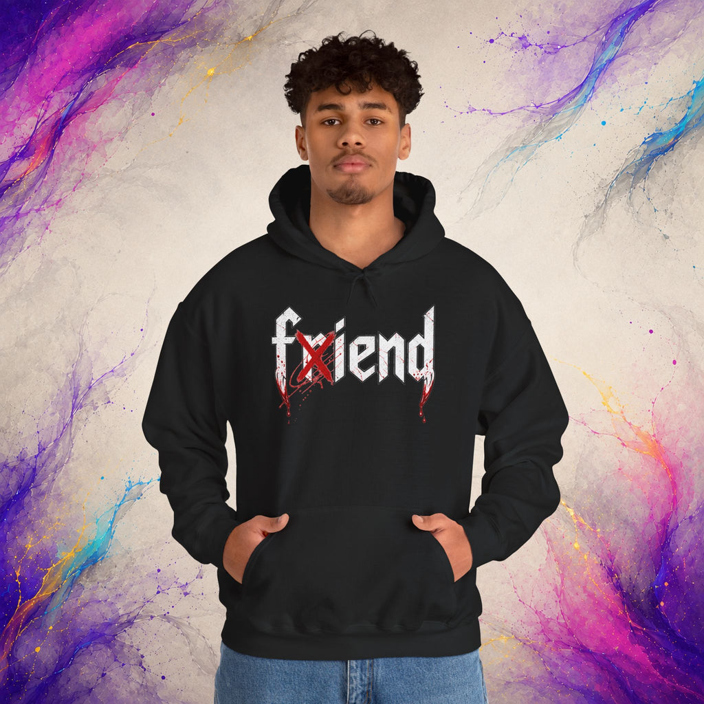Friend/Fiend Pullover | Minimal Horror Graphic Hoodie
