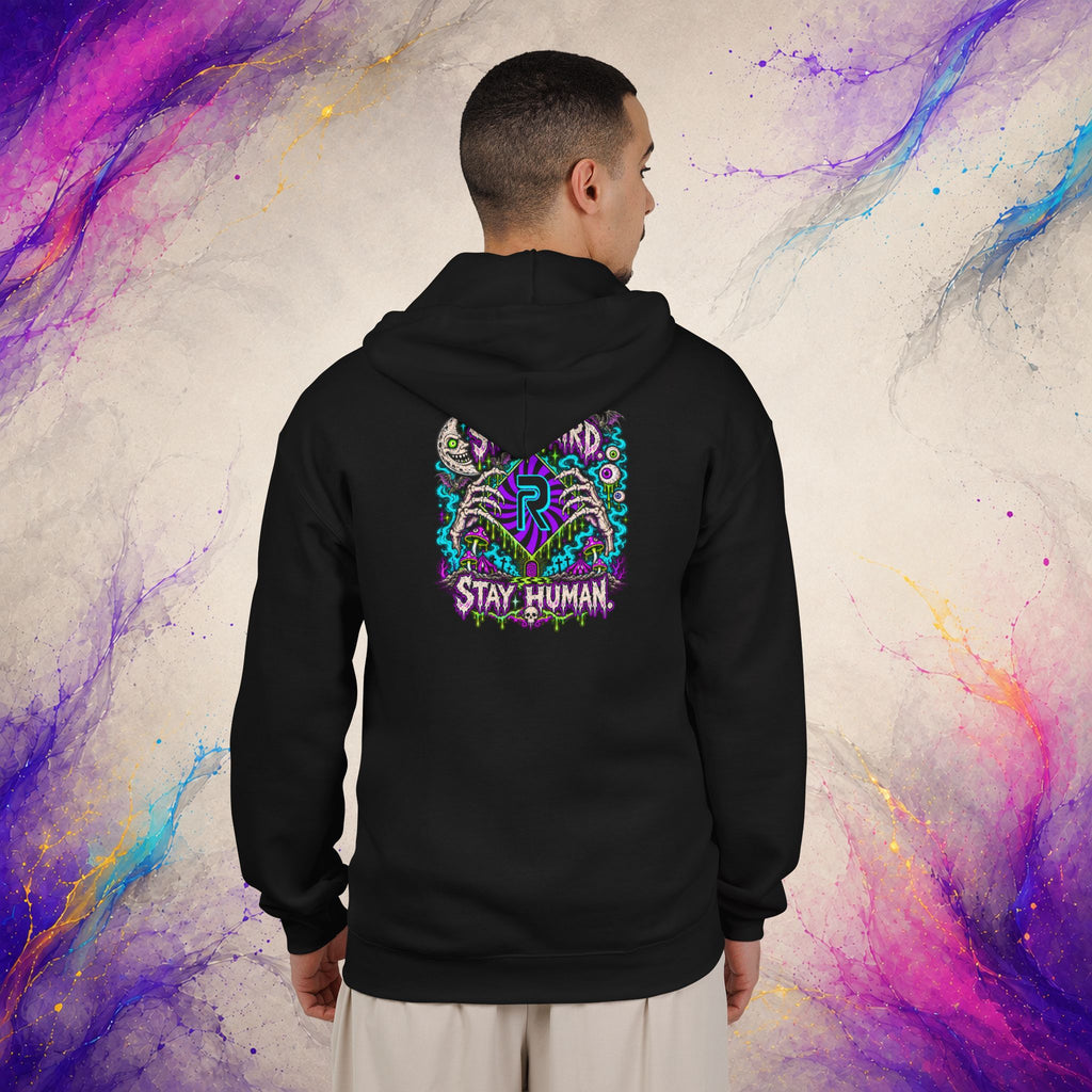 Stay Weird. Stay Human. Zip-Up | RINRON Original Graphic Hoodie