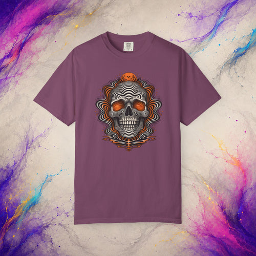 Hypnotic Skull Tee | Optical Illusion Halloween Shirt