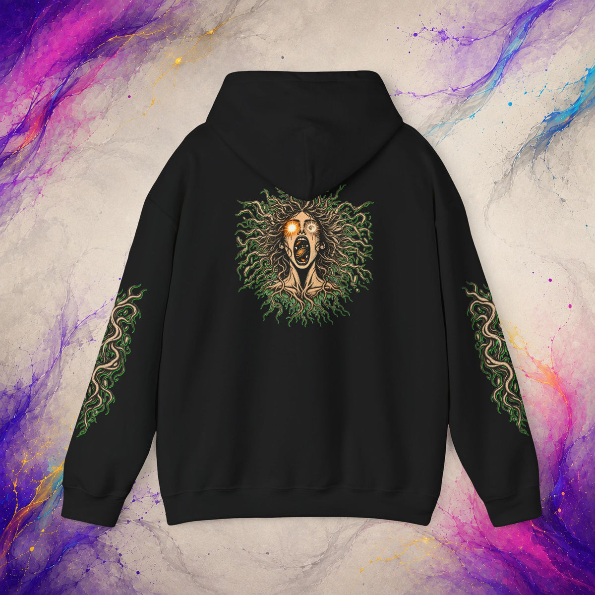 Rooted In Stars Pullover | Celestial Deathcore Graphic Hoodie