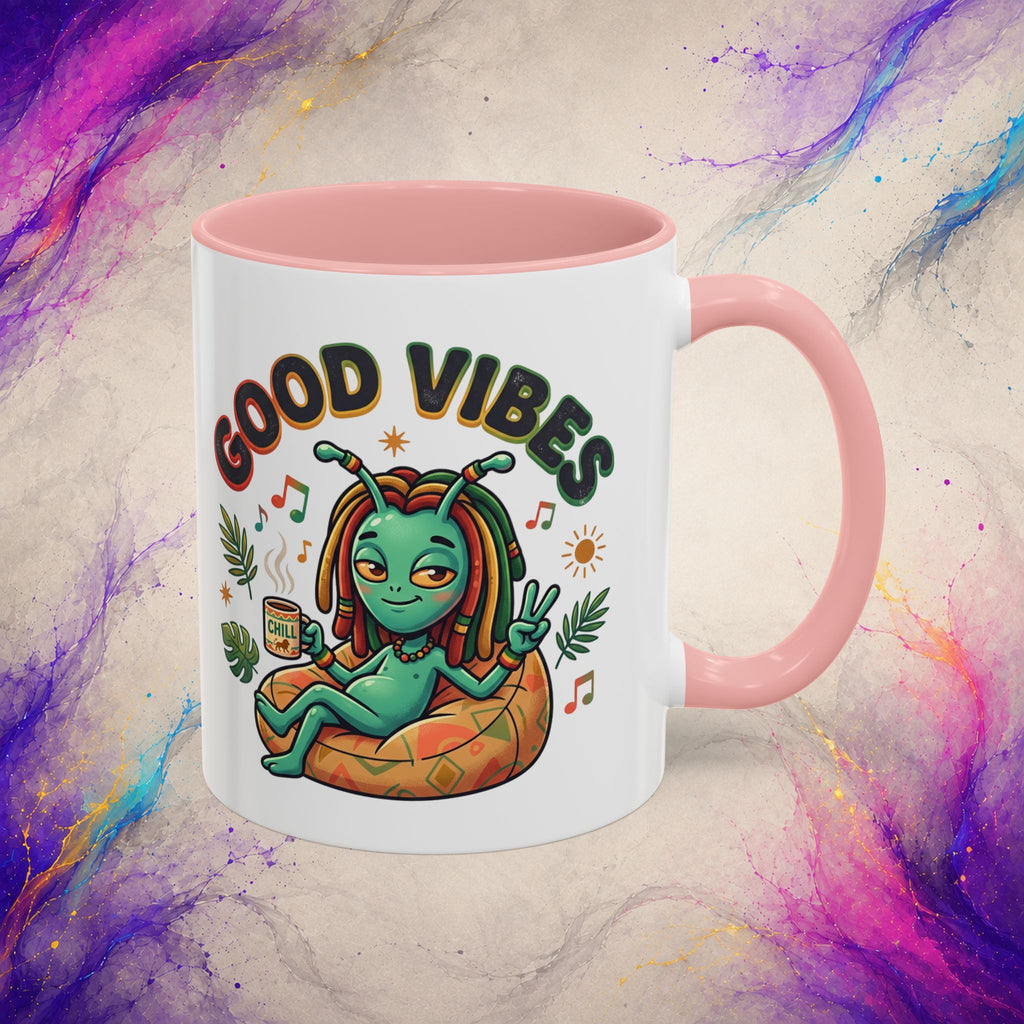 Good Vibes Alien Mug | Retro Cosmic Coffee Cup