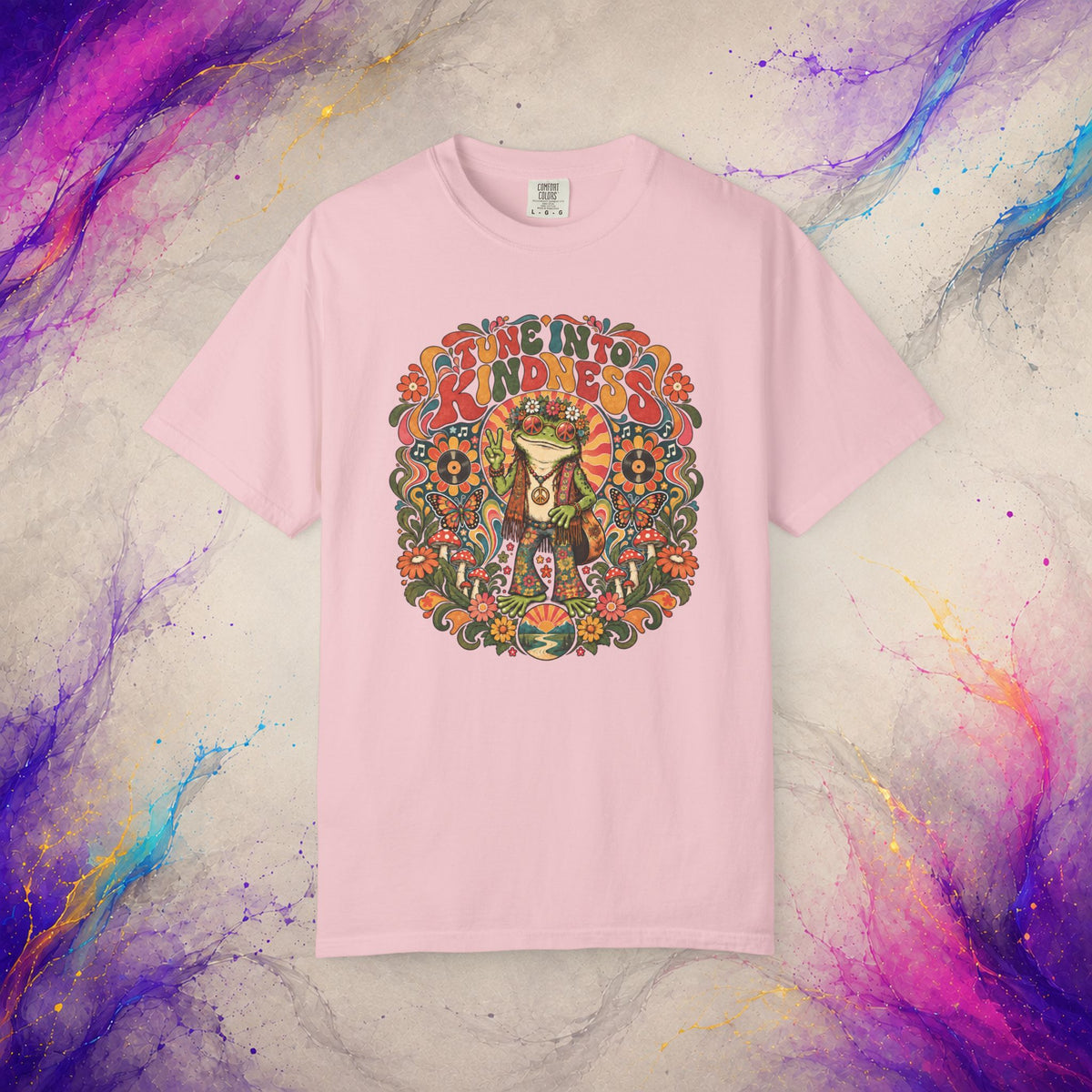 Tune Into Kindness Tee | Peace Frog Graphic T-Shirt