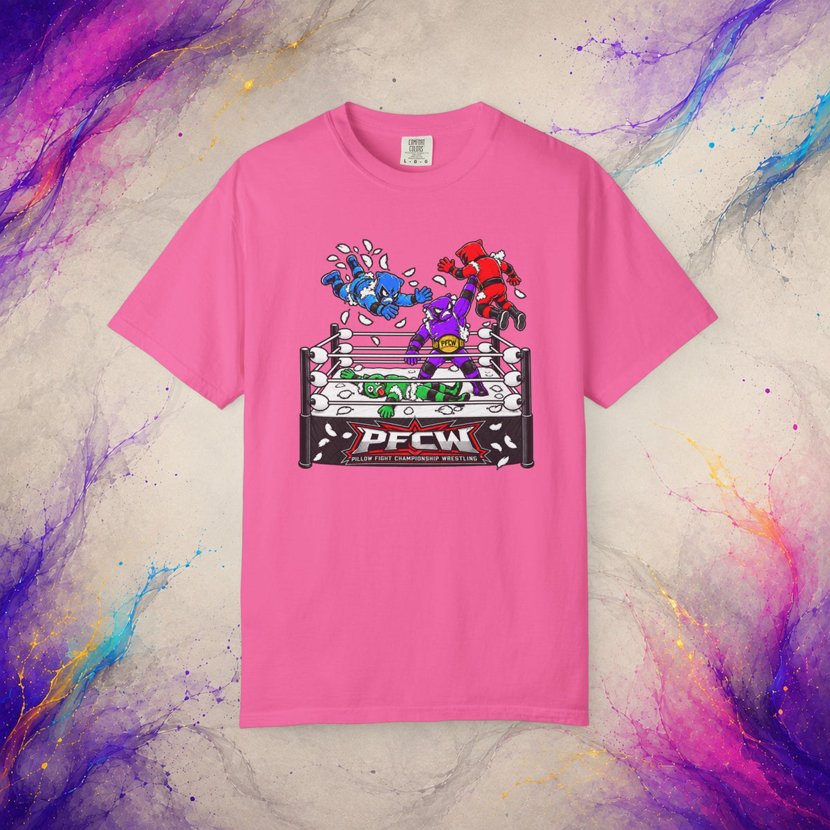 Pillow Fight Championship Wrestling Tee | Retro Wrestling Parody T-Shirt
