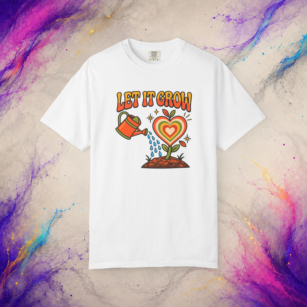 Let It Grow Heart Plant T-Shirt | Retro Garden Graphic Tee