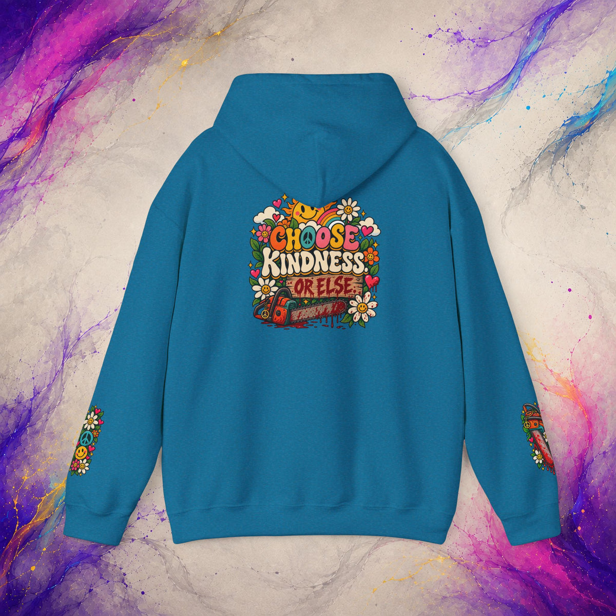 Choose Kindness Pullover | Retro Dark Humor Peace Hoodie