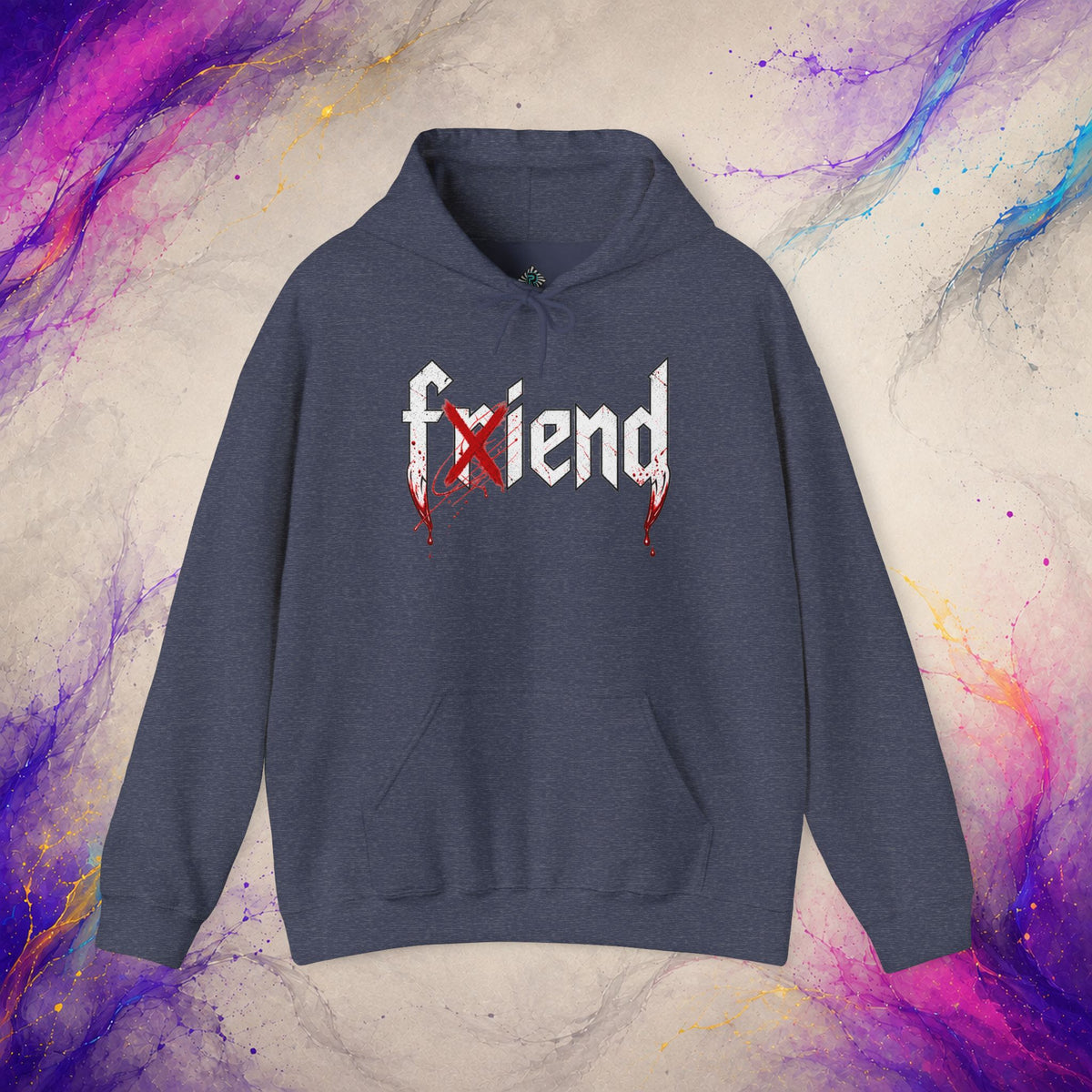 Friend/Fiend Pullover | Minimal Horror Graphic Hoodie