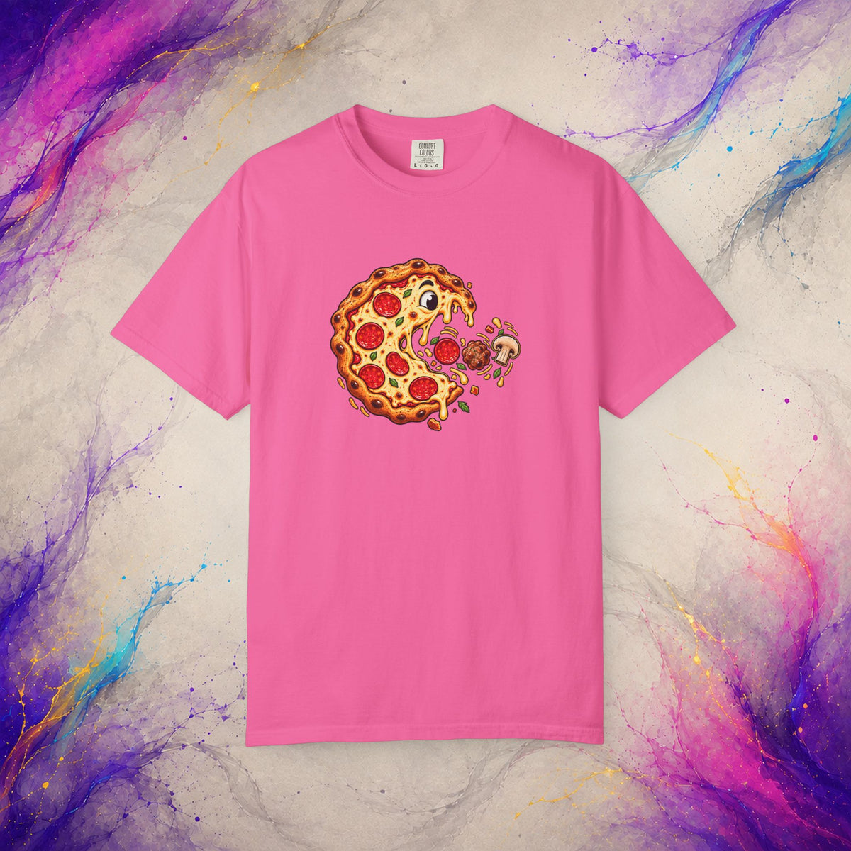 Pizza Chase Tee | Retro Arcade Inspired Pizza Graphic T-Shirt