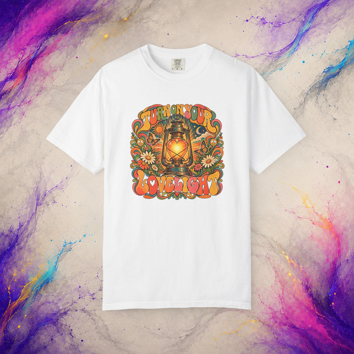Turn On Your Lovelight Tee | Retro Lantern Peace T-Shirt