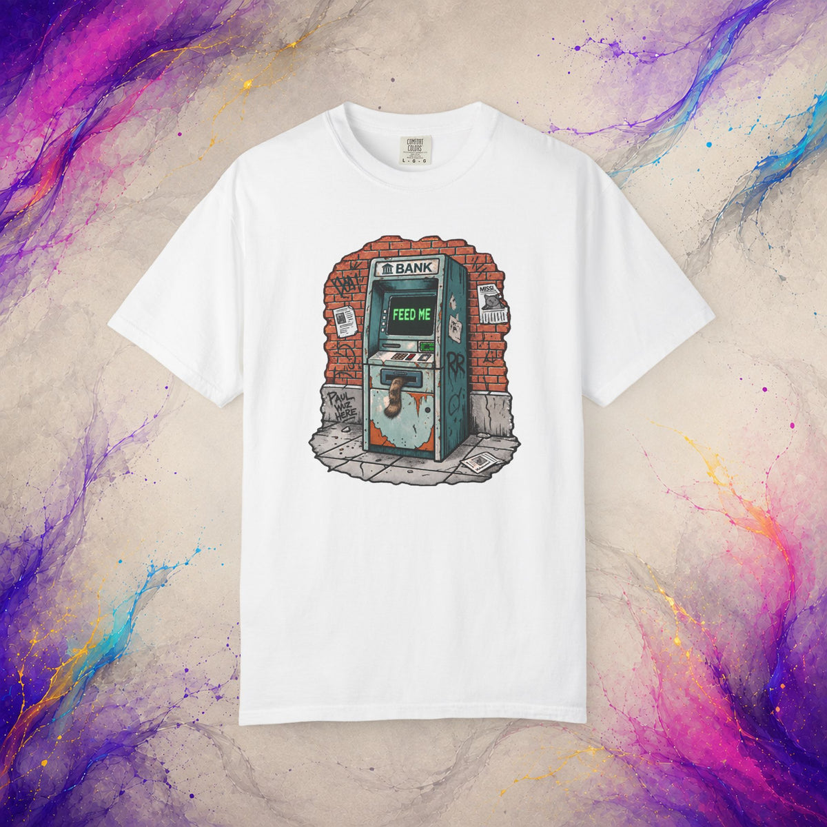 Feed Me Tee | Weird Stray Cat ATM Shirt