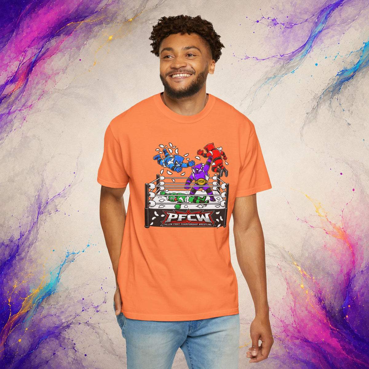 Pillow Fight Championship Wrestling Tee | Retro Wrestling Parody T-Shirt