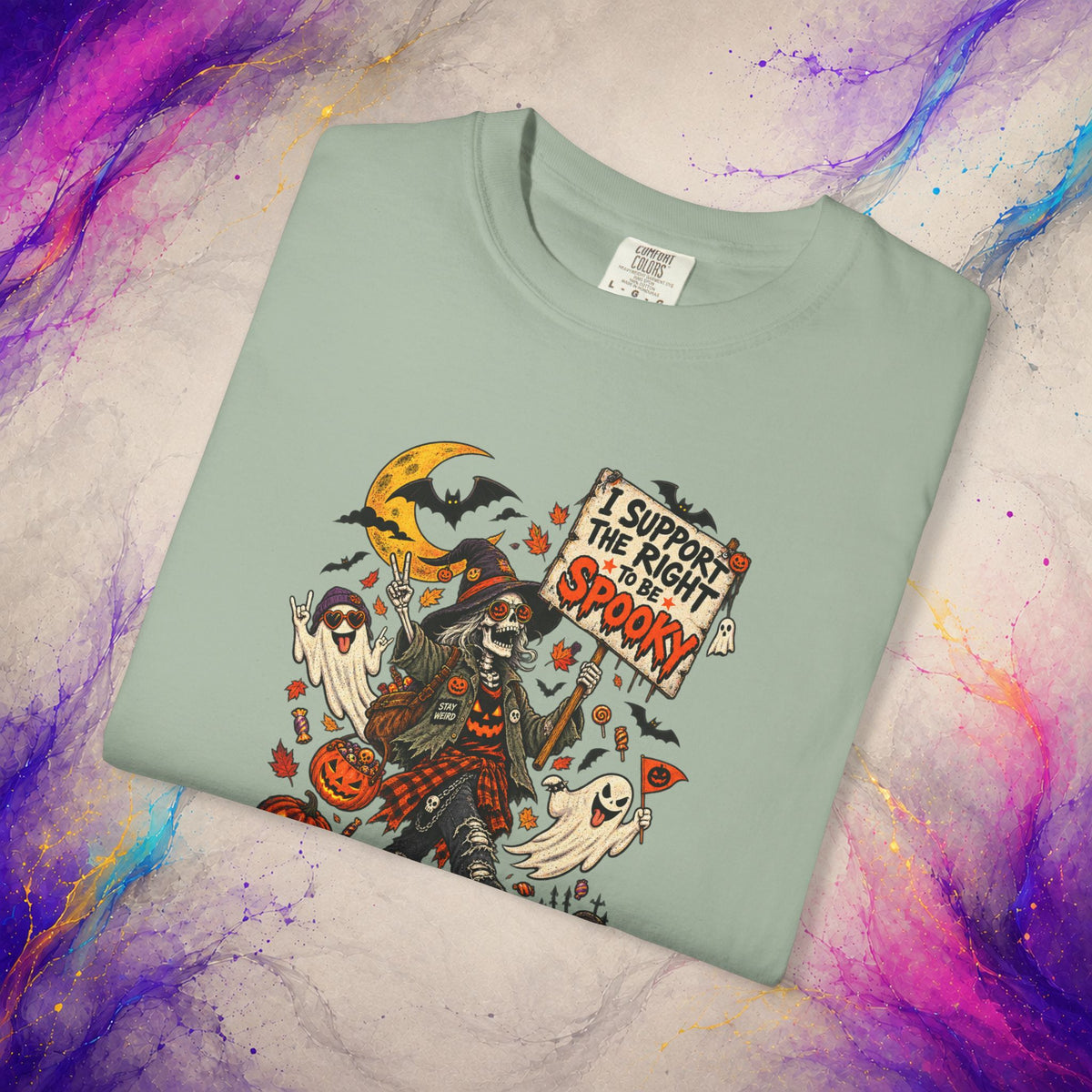 I Support the Right to Be Spooky Tee | Halloween Skeleton T-Shirt