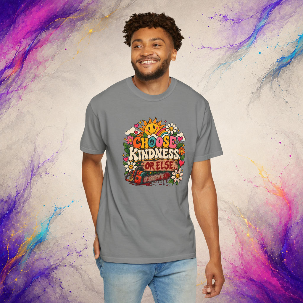 Choose Kindness or Else Tee | Retro Dark Humor Peace Shirt