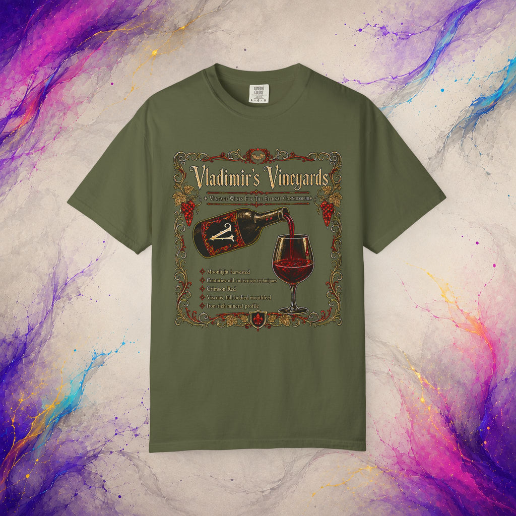 Vladimir’s Vineyards T-Shirt | Vampire Wine Graphic Tee
