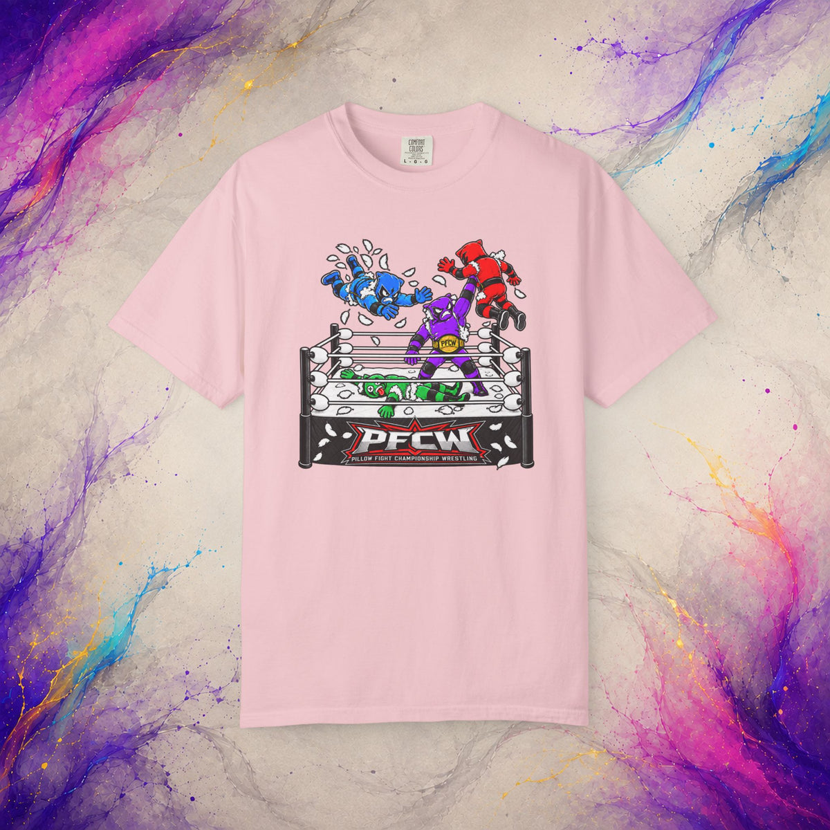 Pillow Fight Championship Wrestling Tee | Retro Wrestling Parody T-Shirt