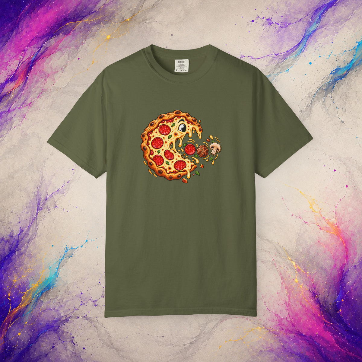 Pizza Chase Tee | Retro Arcade Inspired Pizza Graphic T-Shirt