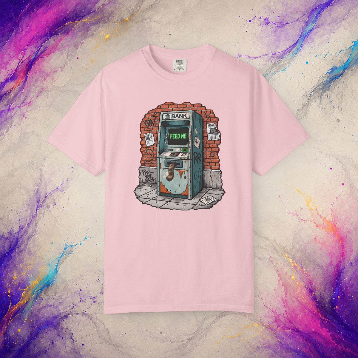 Feed Me Tee | Weird Stray Cat ATM Shirt