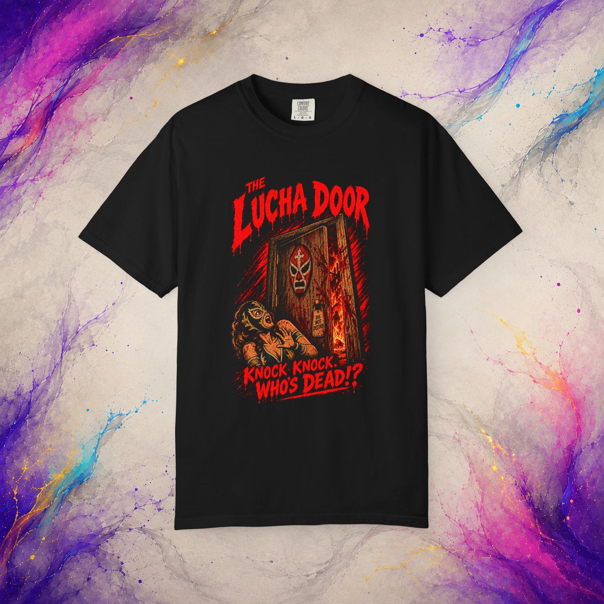 The Lucha Door Tee - Wrestling Horror Graphic Shirt