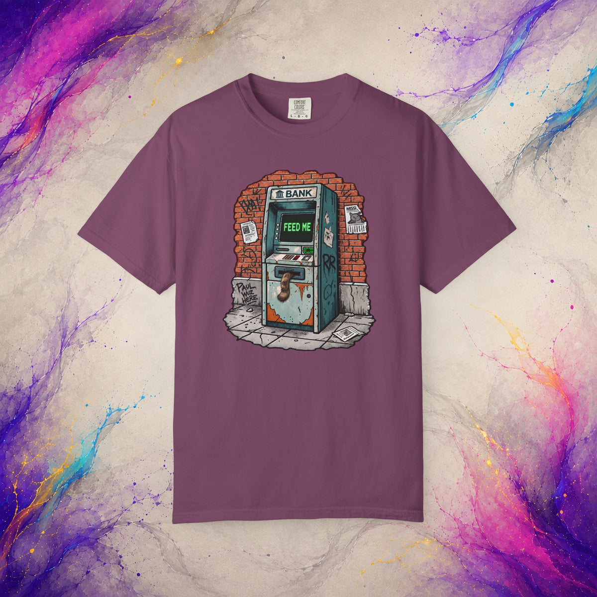 Feed Me Tee | Weird Stray Cat ATM Shirt