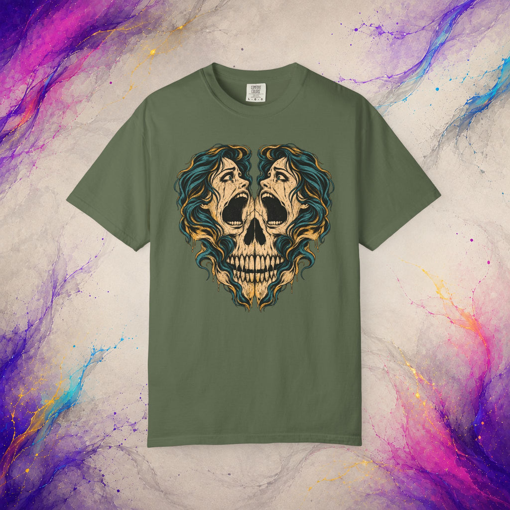 Split Scream Tee | Surreal Skull Horror Shirt