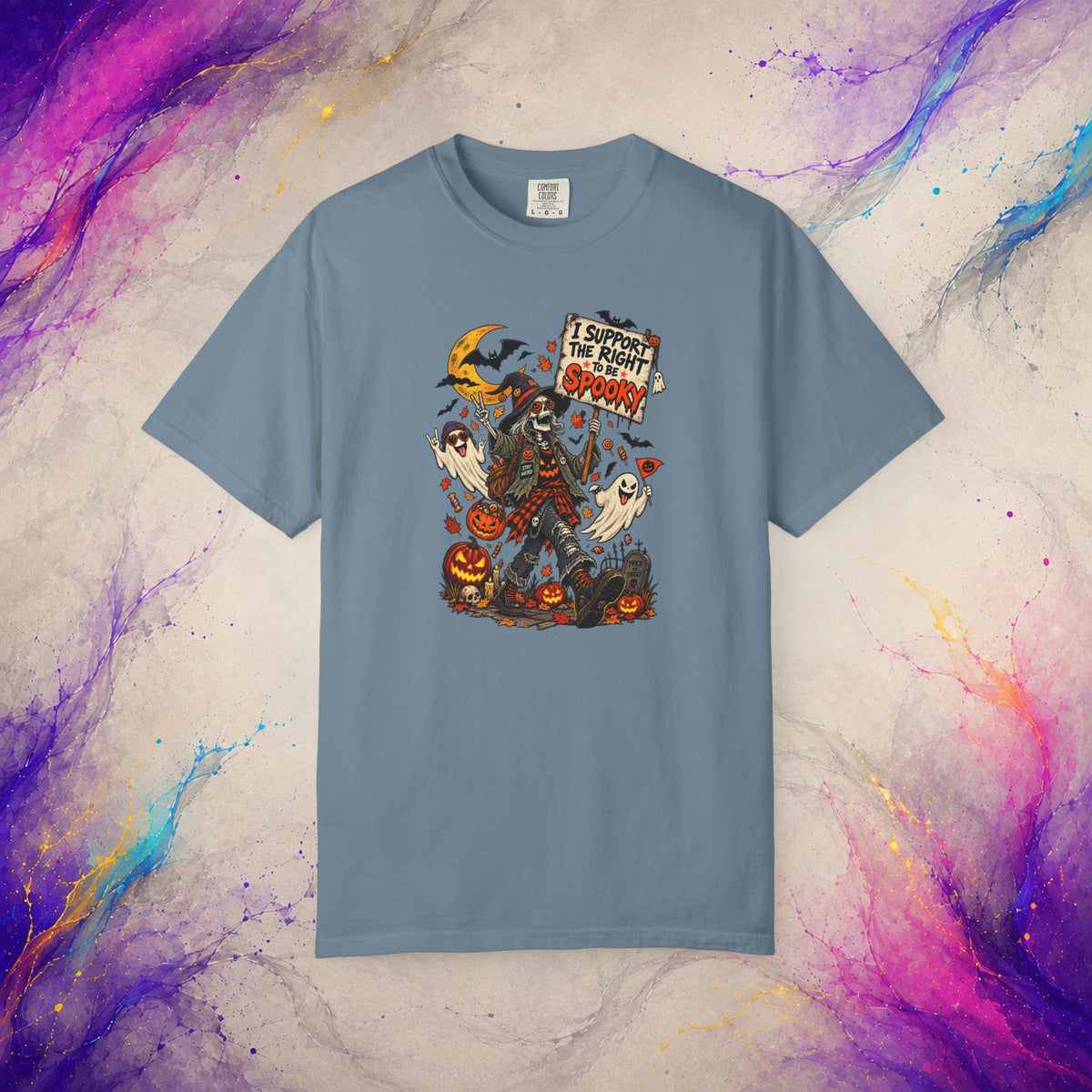 I Support the Right to Be Spooky Tee | Halloween Skeleton T-Shirt