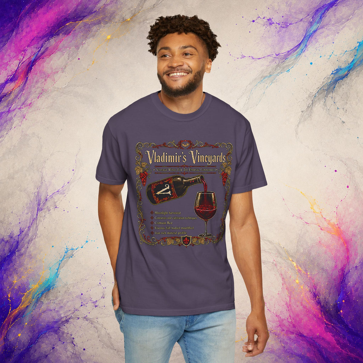 Vladimir’s Vineyards T-Shirt | Vampire Wine Graphic Tee