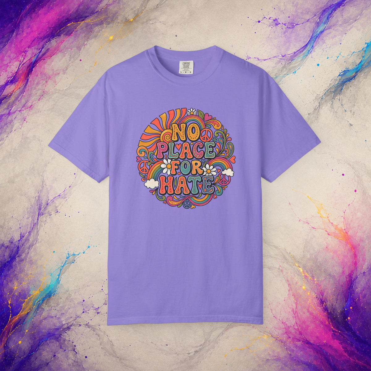 No Place for Hate Tee | Retro Peace Graphic T-Shirt
