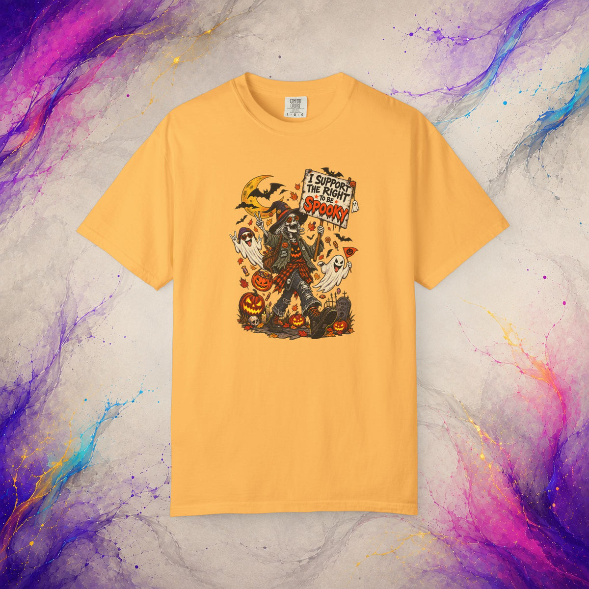 I Support the Right to Be Spooky Tee | Halloween Skeleton T-Shirt