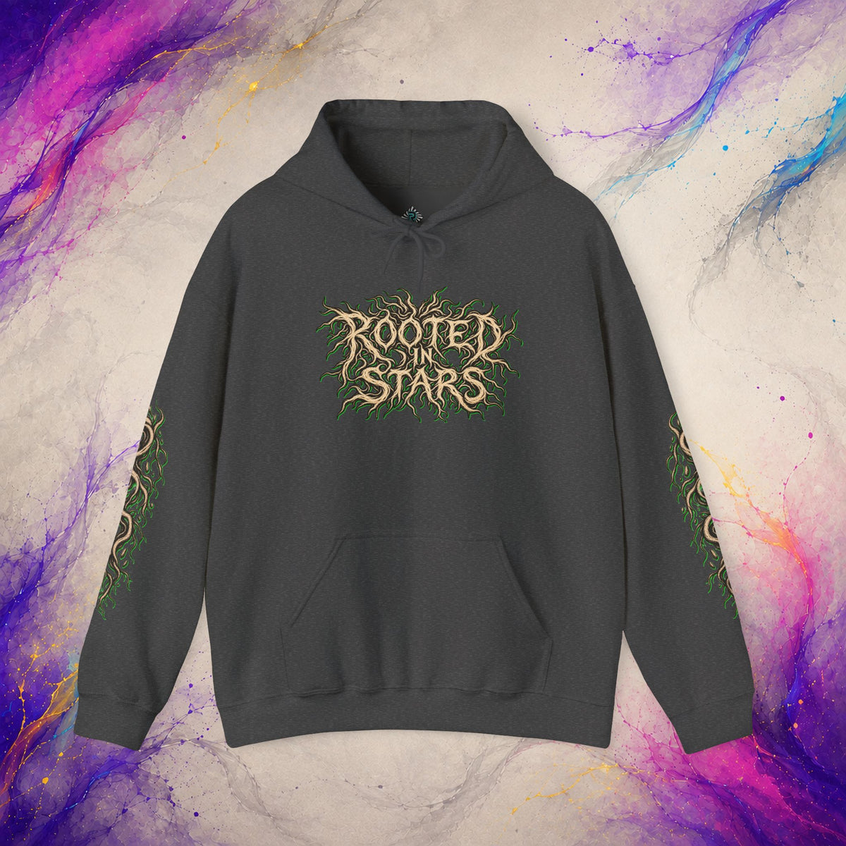 Rooted In Stars Pullover | Celestial Deathcore Graphic Hoodie