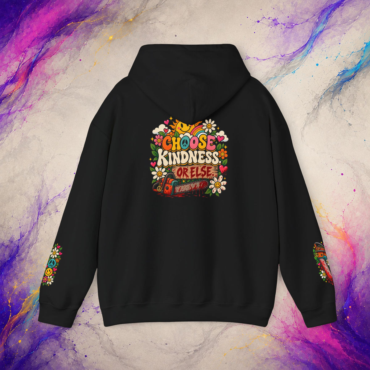 Choose Kindness Pullover | Retro Dark Humor Peace Hoodie