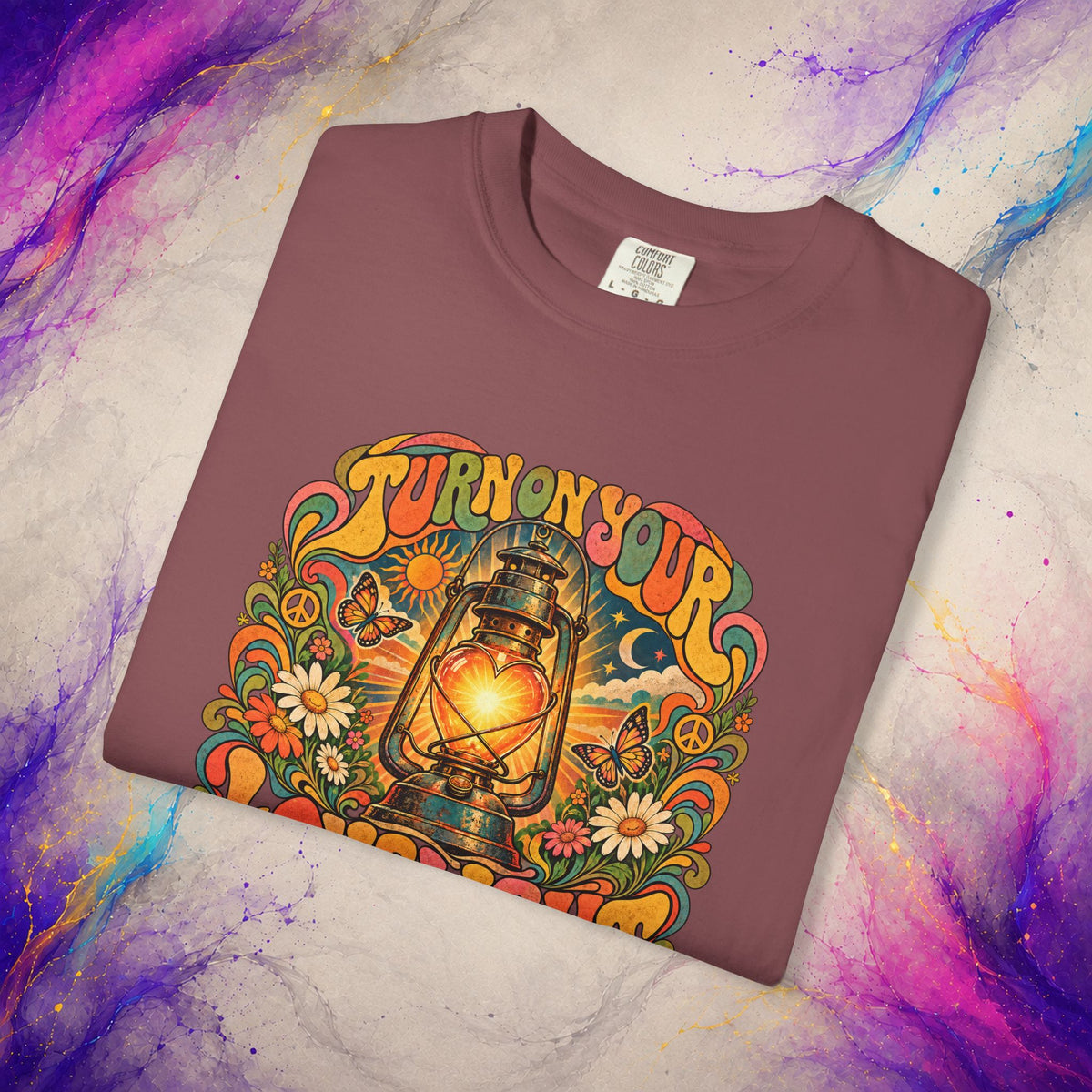 Turn On Your Lovelight Tee | Retro Lantern Peace T-Shirt
