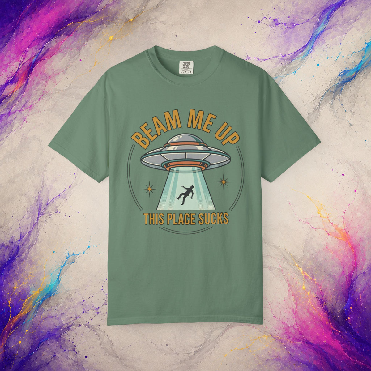 Beam Me Up This Place Sucks Tee | Retro UFO Shirt