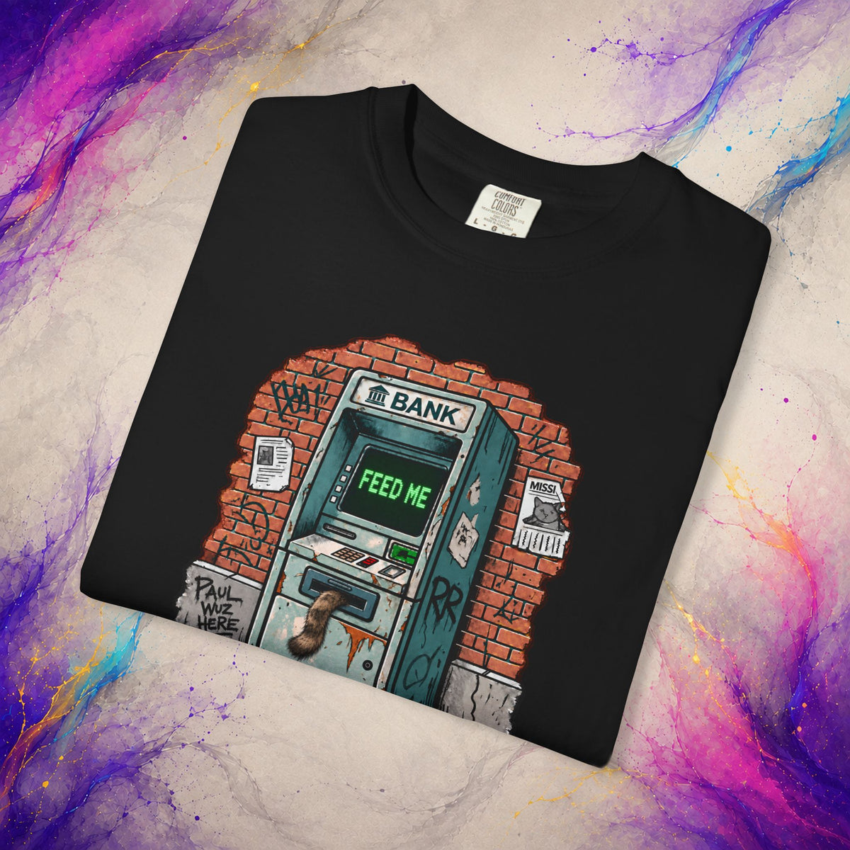 Feed Me Tee | Weird Stray Cat ATM Shirt
