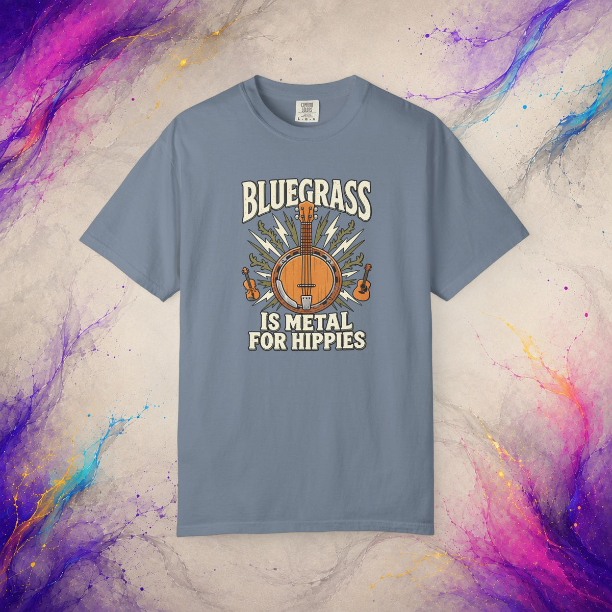 Bluegrass Is Metal for Hippies Tee | Funny Banjo Music T-Shirt