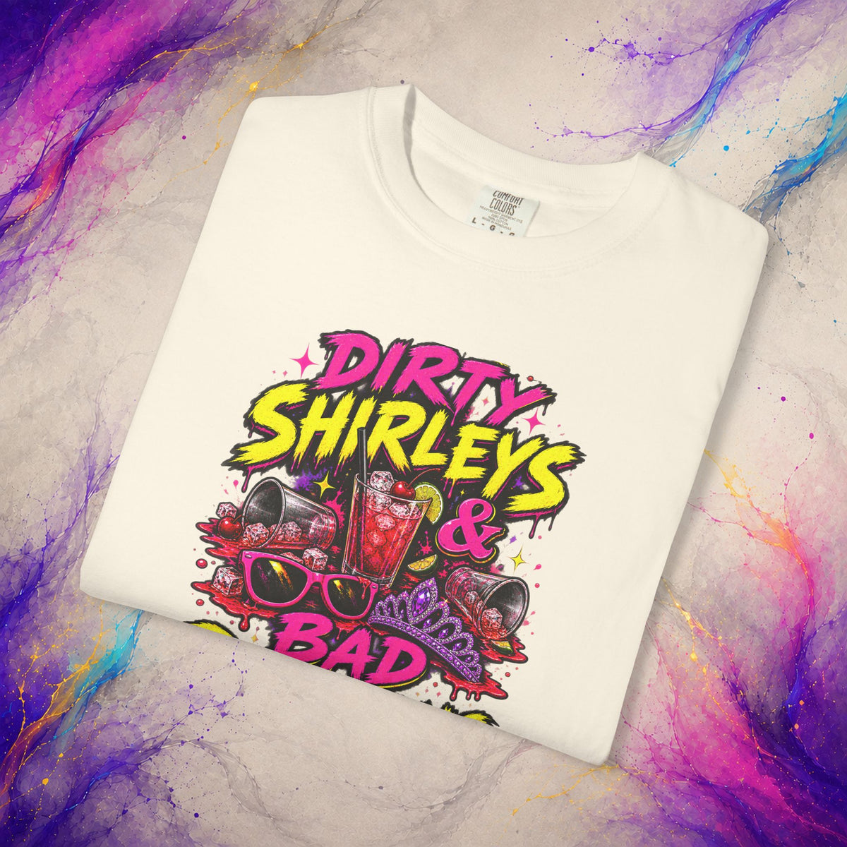 Dirty Shirleys & Bad Decisions T-Shirt | Retro Cocktail Graphic Tee