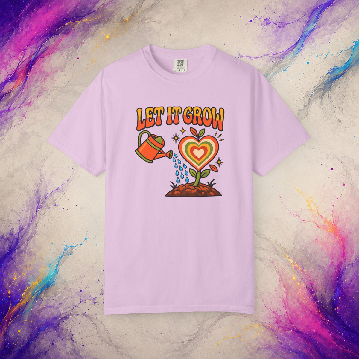 Let It Grow Heart Plant T-Shirt | Retro Garden Graphic Tee