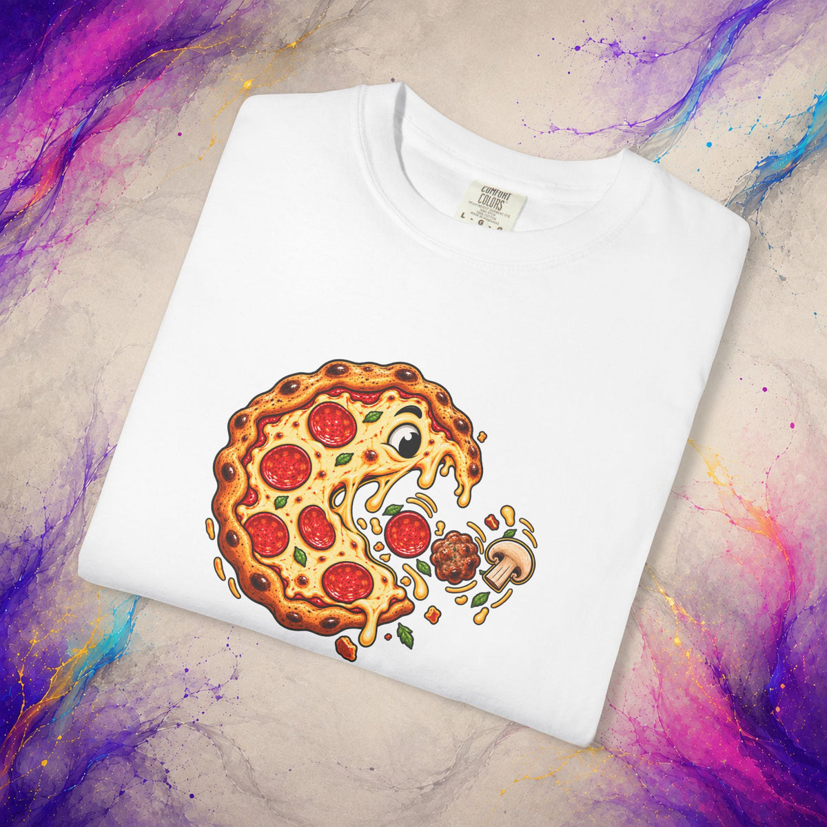 Pizza Chase Tee | Retro Arcade Inspired Pizza Graphic T-Shirt